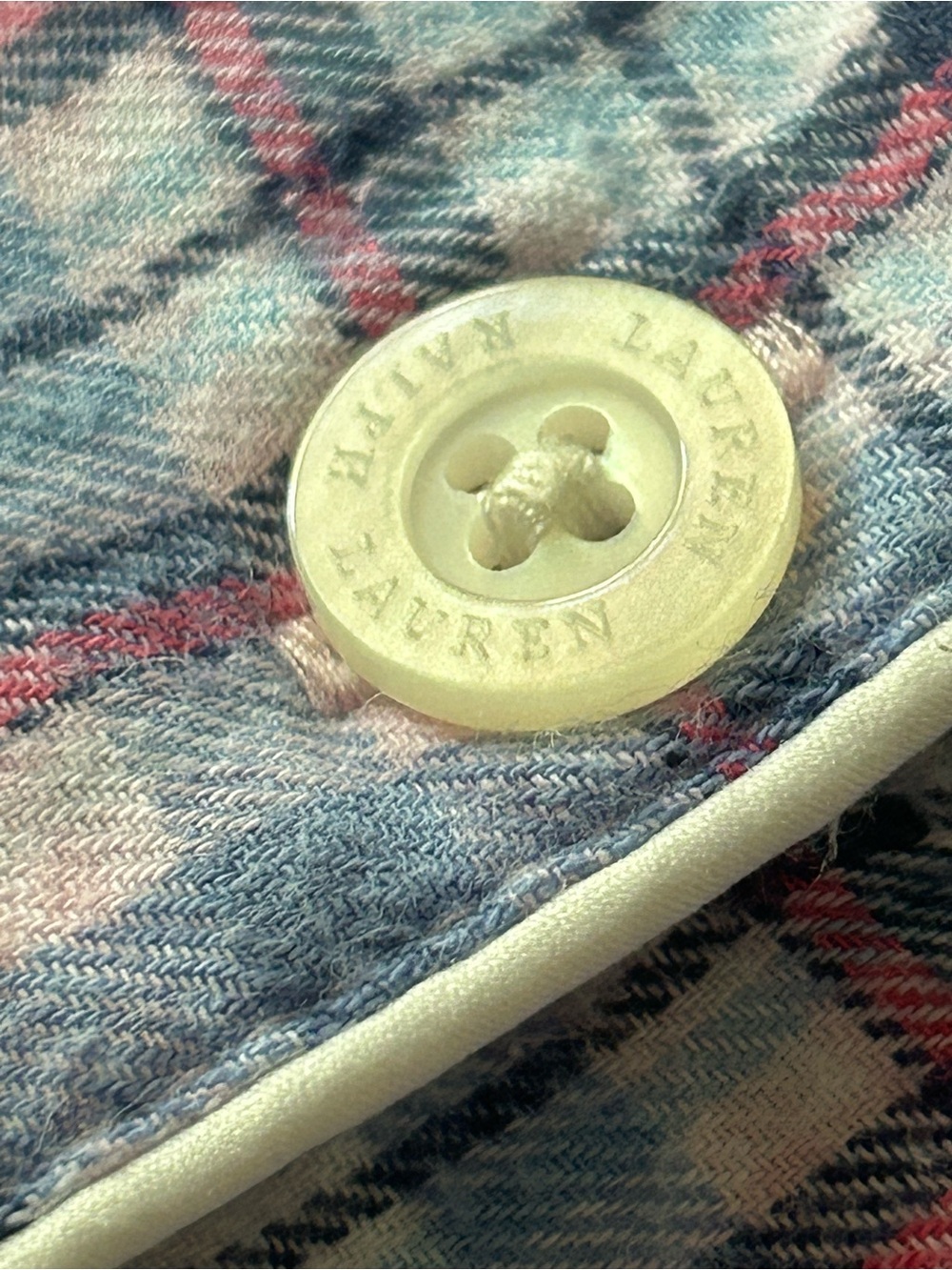 Lauren Ralph Lauren Pink Plaid Sleep Shirt Embroidered Preppy XL Cotton Classic - Picture 7 of 12